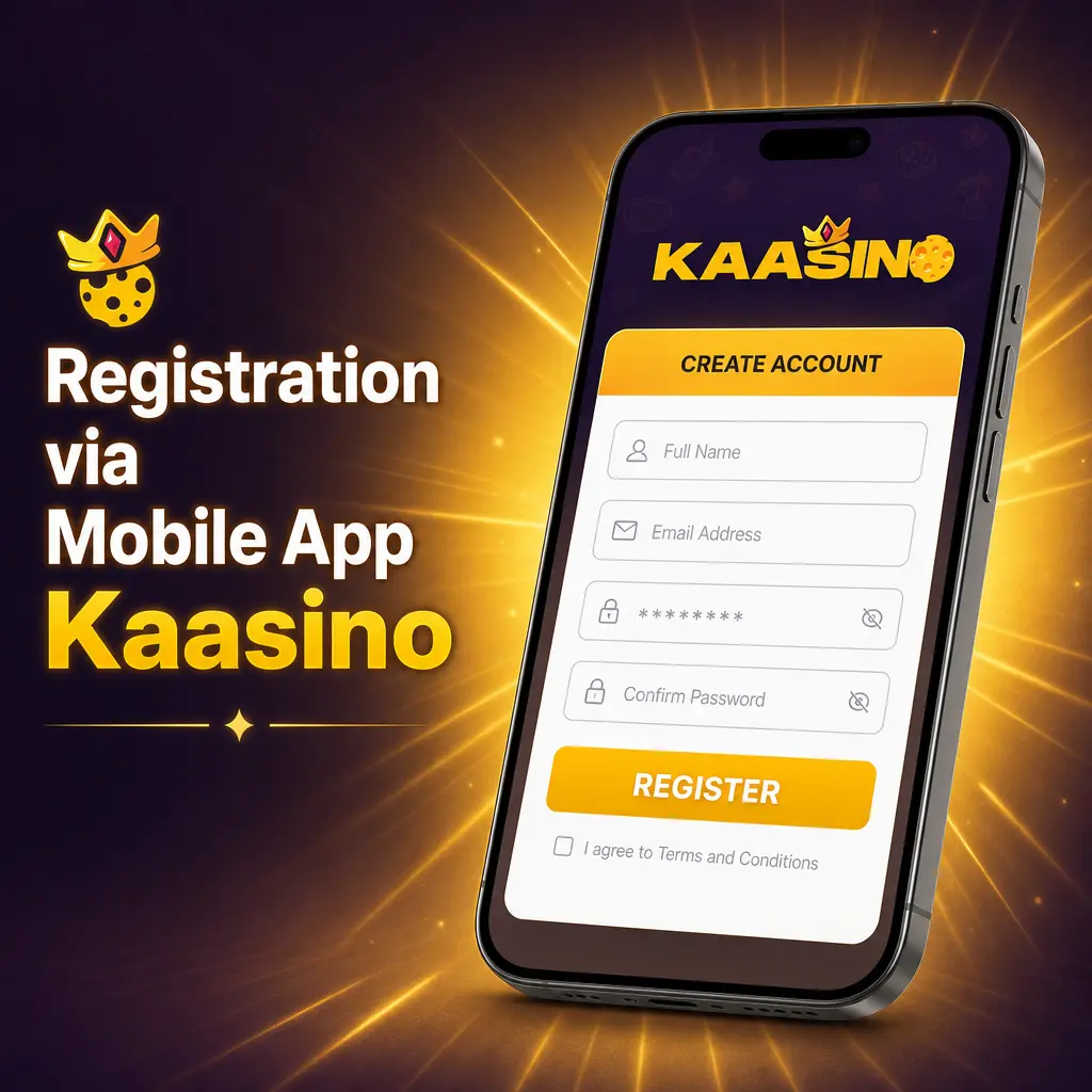 UK player completing Kaasino casino registration on mobile app, filling in sign-up form on iOS or Android device